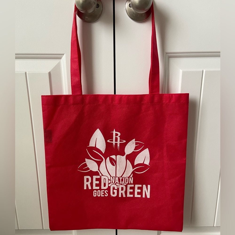 2010 houston rockets red older tote shopping bag